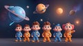 creative The Space Explorers, cartoon style, 3d render, AI Generative