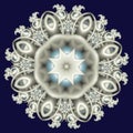 Creative space mandala made of fractal curls and various complex ornaments with a star in the center of the composition