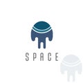 Creative space planet icon logo design vector illustration. Royalty Free Stock Photo