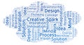 Creative Spark word cloud, made with text only. Royalty Free Stock Photo