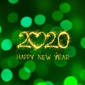 Creative Square web banner Happy New Year 2020 Royalty Free Stock Photo