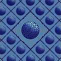 creative squaring the circle pattern and design in blue Royalty Free Stock Photo