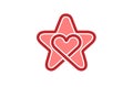 Creative Star And heart Inside Symbol Logo