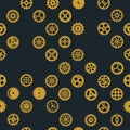 Creative steampunk background design. Vector clockwork gears seamless texture infinite cogwheel pattern