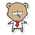 A creative sticker of a bear boss cartoon