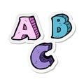 A creative sticker of a cartoon ABC letters Royalty Free Stock Photo