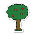 A creative sticker of a cartoon apple tree Royalty Free Stock Photo