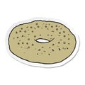 A creative sticker of a cartoon bagel