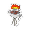 A creative sticker of a cartoon barbecue