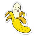 A creative sticker of a cartoon best quality organic banana