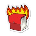 A creative sticker of a cartoon burning business files