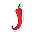 A creative sticker of a cartoon chilli pepper