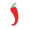 A creative sticker of a cartoon chilli pepper