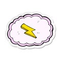 A creative sticker of a cartoon cloud and lightning bolt symbol Royalty Free Stock Photo