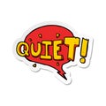 A creative sticker of a cartoon comic book shout for quiet Royalty Free Stock Photo