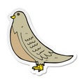 A creative sticker of a cartoon common bird