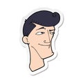 A creative sticker of a cartoon confident man