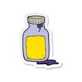 A creative sticker of a cartoon cough medicine