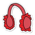 hand drawn sticker cartoon doodle of pink ear muff warmers