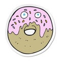 A creative sticker of a cartoon doughnut