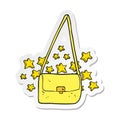 A creative sticker of a cartoon expensive handbag