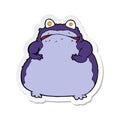 A creative sticker of a cartoon fat frog Royalty Free Stock Photo