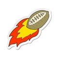 A creative sticker of a cartoon flying football