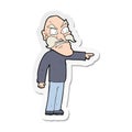 A creative sticker of a cartoon furious old man