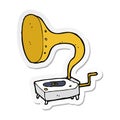 A creative sticker of a cartoon gramophone