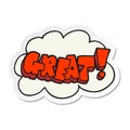 A creative sticker of a cartoon great shout Royalty Free Stock Photo