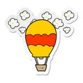 A creative sticker of a cartoon hot air balloon