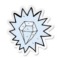 A creative sticker of a cartoon huge diamond Royalty Free Stock Photo