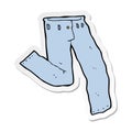 A creative sticker of a cartoon jeans