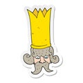 A creative sticker of a cartoon king with huge crown