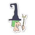 A creative sticker of a cartoon laughing witch Royalty Free Stock Photo