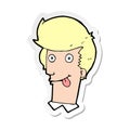 A creative sticker of a cartoon man with tongue hanging out Royalty Free Stock Photo