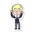 A creative sticker of a cartoon man wearing bow tie Royalty Free Stock Photo
