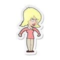 A creative sticker of a cartoon mean woman