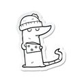 A creative sticker of a cartoon mouse thief with cheese Royalty Free Stock Photo