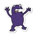 A creative sticker of a cartoon poisonous frog Royalty Free Stock Photo