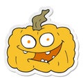 A creative sticker of a cartoon pumpkin Royalty Free Stock Photo