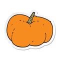 A creative sticker of a cartoon pumpkin squash Royalty Free Stock Photo