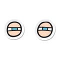 A creative sticker of a cartoon scowling eyes