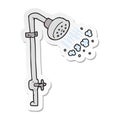 A creative sticker of a cartoon shower