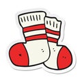 A creative sticker of a cartoon socks