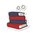 A creative sticker of a cartoon stack of books Royalty Free Stock Photo
