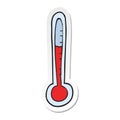 A creative sticker of a cartoon temperature gauge