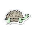 A creative sticker of a cartoon tortoise