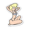 A creative sticker of a cartoon underwear model Royalty Free Stock Photo