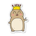 A creative sticker of a cartoon waving hamster Royalty Free Stock Photo